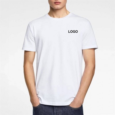 Oem Custom High Quality 100% Organic Cotton Crew O Neck Slim Fit Blank Basic Plain T Shirt For Men